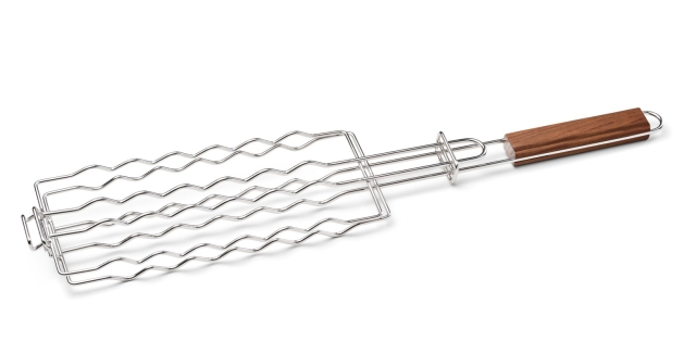 Sausage grid iron Stainless - Steel/Wooden