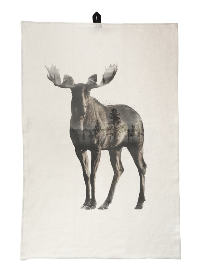 Hirvi kosteikoilla - Keittiöpyyhe 45x65 cm