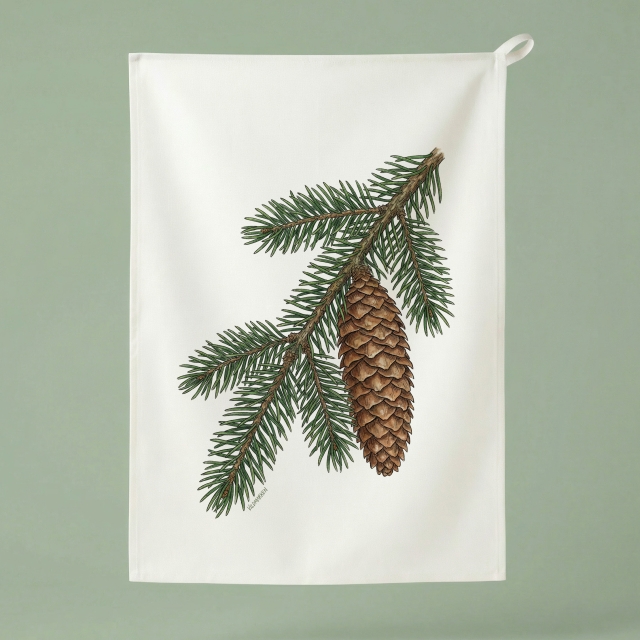 Kuusen oksa - keittiöpyyhe 50x70 cm