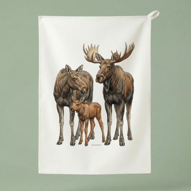 Hirviperhe - keittiöpyyhe 50x70 cm