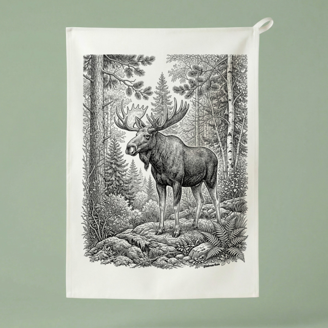 Hirvi – Keittiöpyyhe 50x70 cm