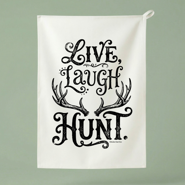 Live, Laugh, Hunt - Keittiöpyyhe 50x70 cm